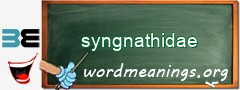 WordMeaning blackboard for syngnathidae